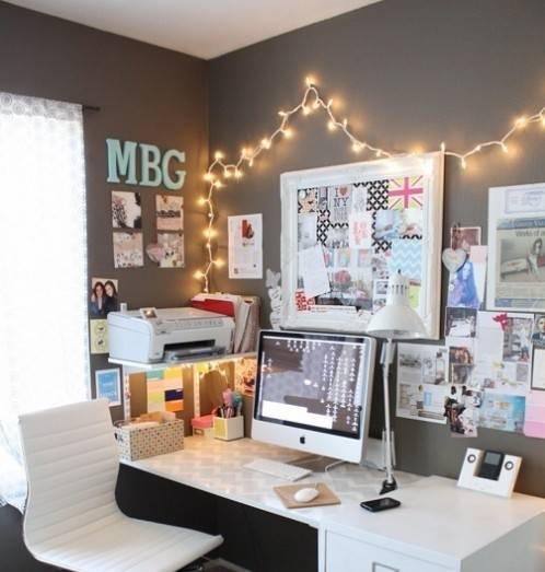 Desk Decorating Ideas With Christmas Lights