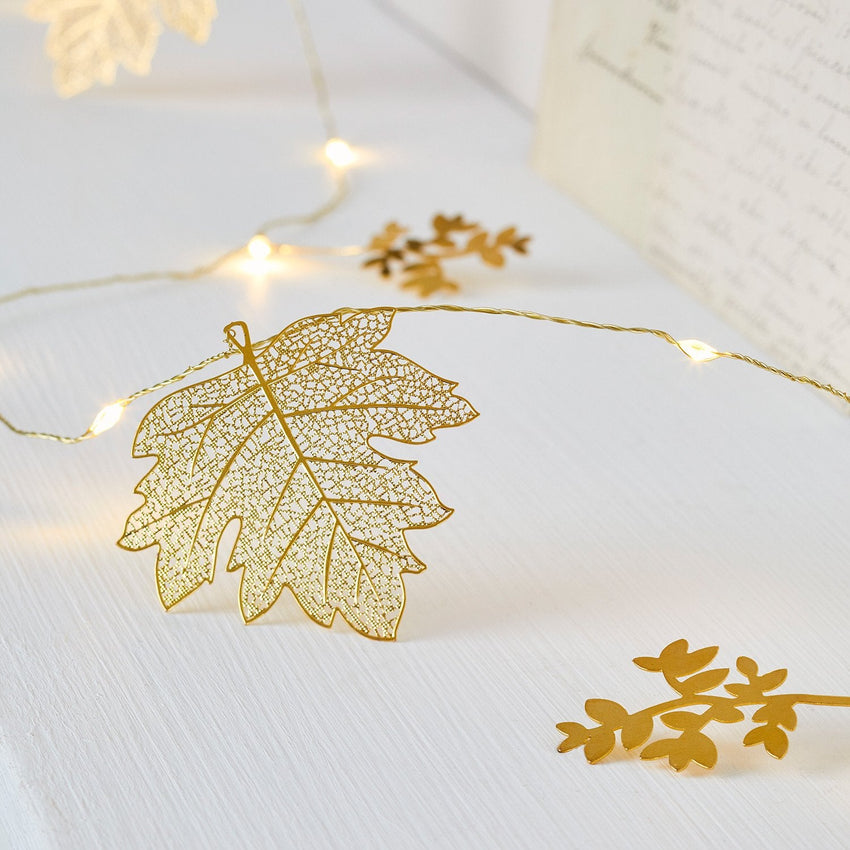 Maple Leaf Filigree Fairy Lights