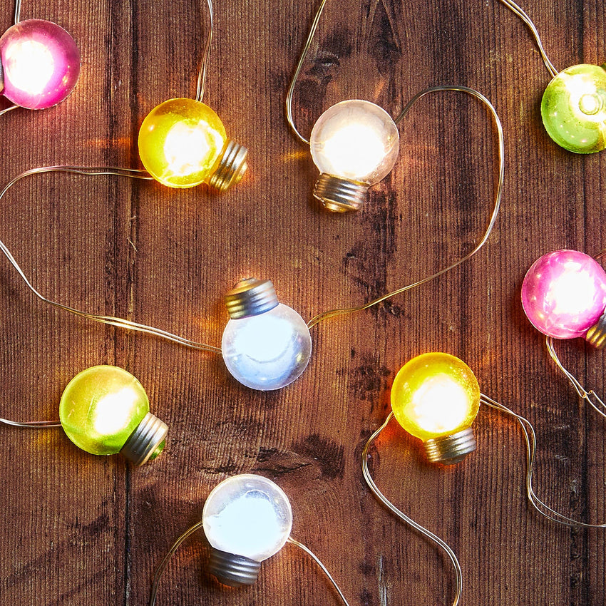 Multi coloured mini festoon lights USB charged