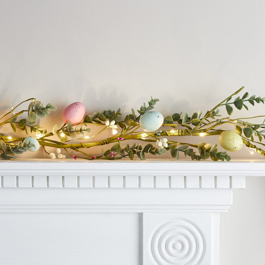 Eucalyptus spring wreath on wall