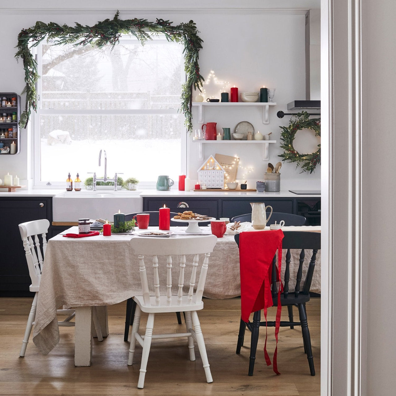 2m Pine & Red Berry Christmas Garland