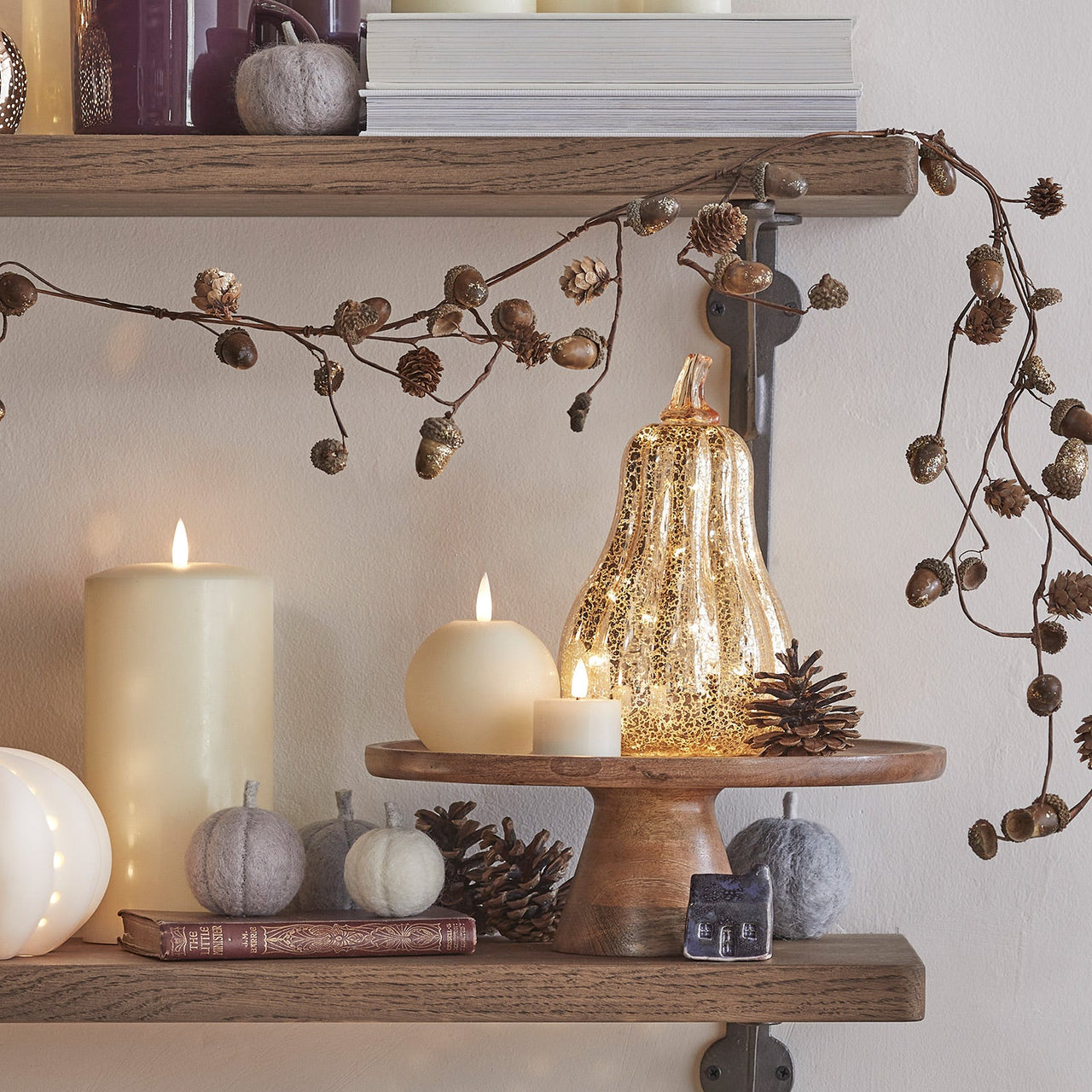 3 Pumpkin Felt Autumn Decorations