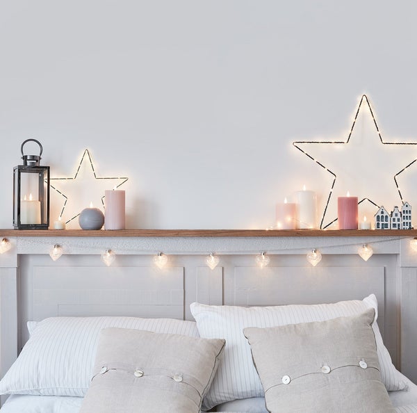 10 Glass Heart Battery Fairy Lights