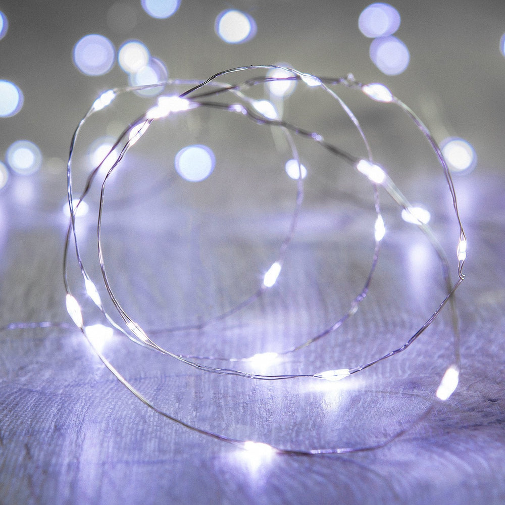 100 White LED Micro Fairy Lights