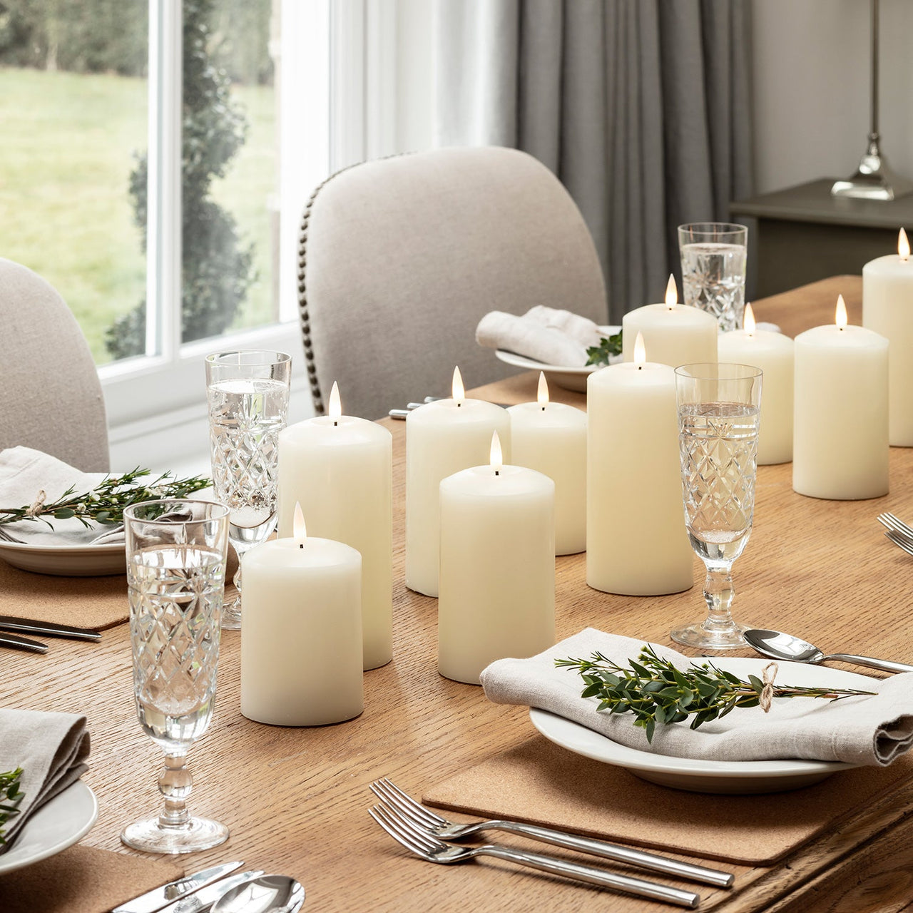 TruGlow® Ivory LED Pillar Candle Bundle