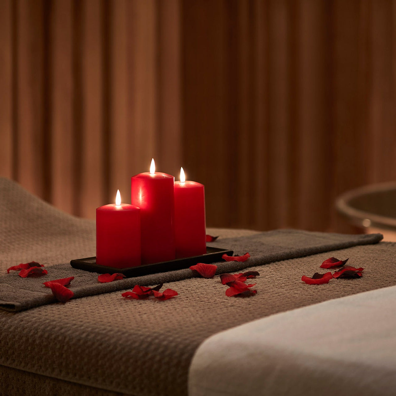 TruGlow® Red LED Pillar Candle Trio with Remote Control