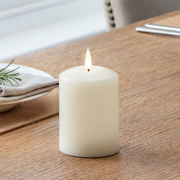 TruGlow® Ivory LED Pillar Candle 10cm