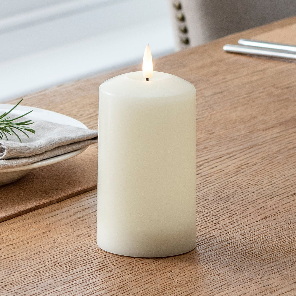TruGlow® Ivory LED Pillar Candle 12cm
