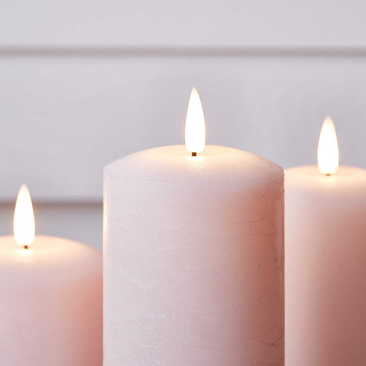 TruGlow® Pastel Pink LED Pillar Candle Trio with Remote Control