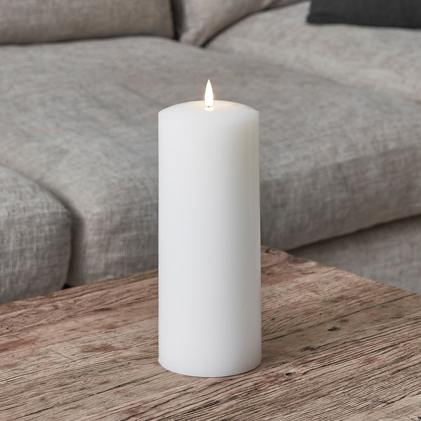 TruGlow® White Chapel Pillar Candle Trio