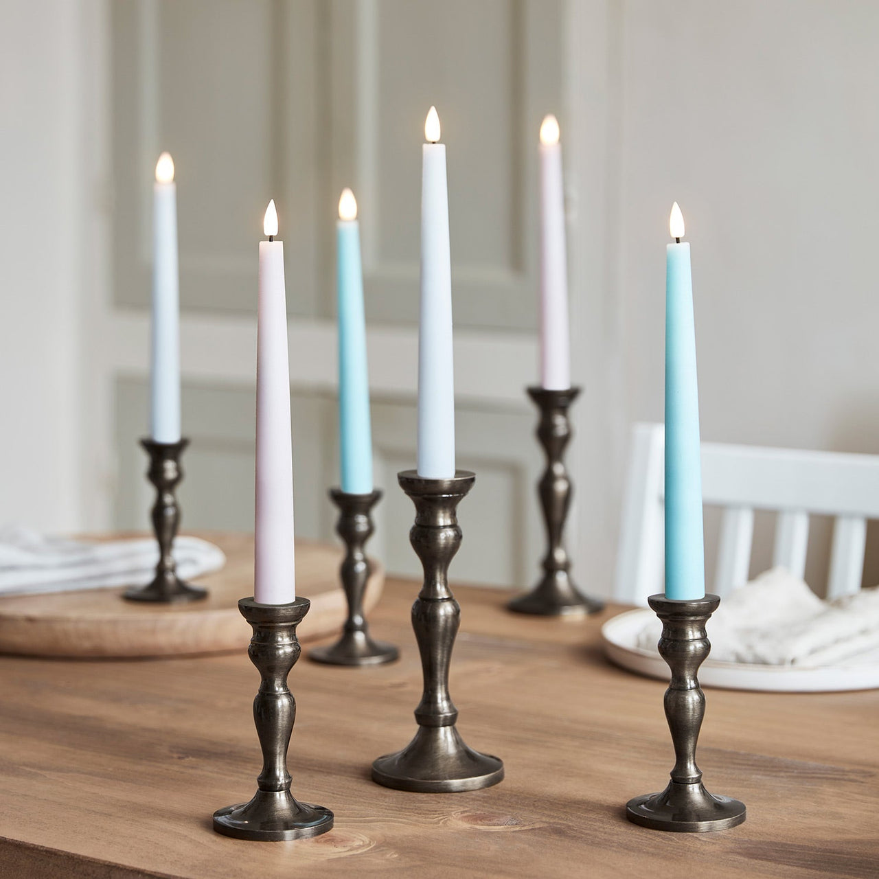 6 TruGlow® Pastel LED Taper Candles with Remote Control