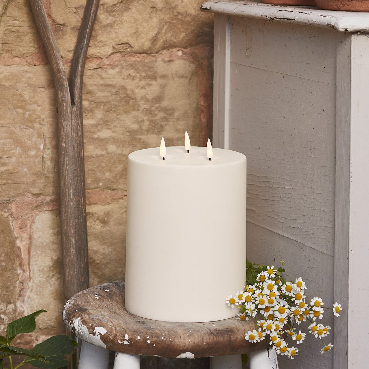 TruGlow® 3 Wick Waterproof Outdoor Candle 20cm
