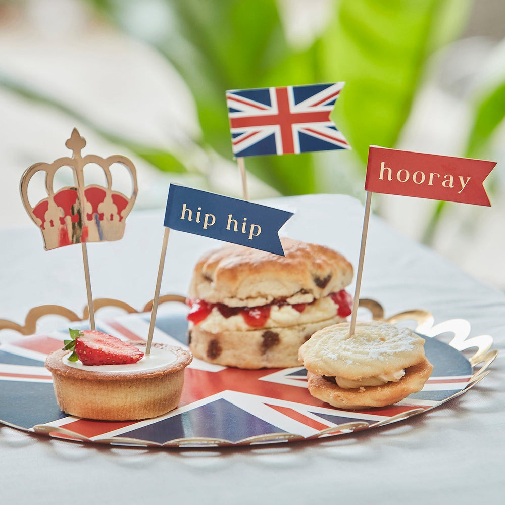 10 Coronation Union Jack Cake Toppers