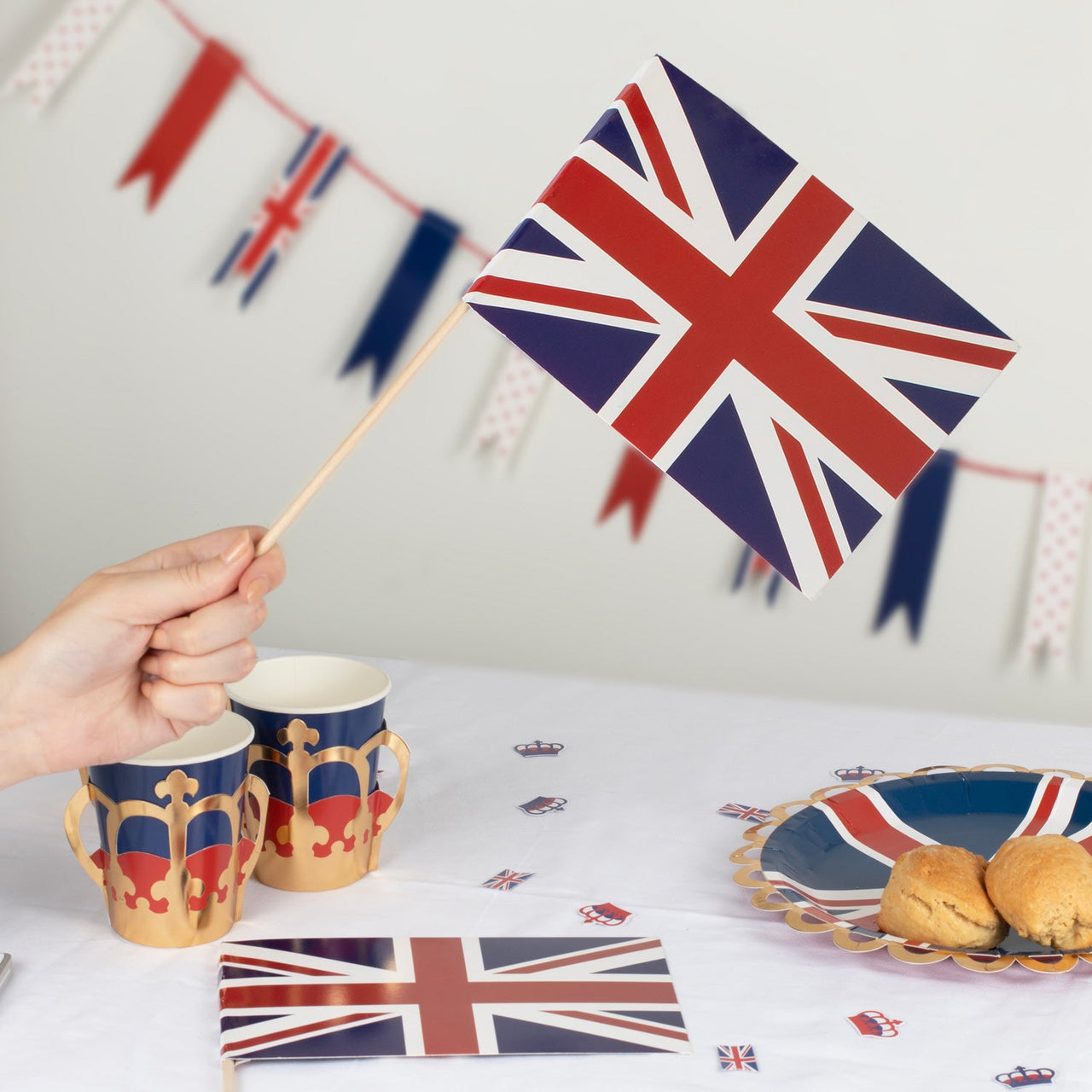 5 Coronation Union Jack Flags