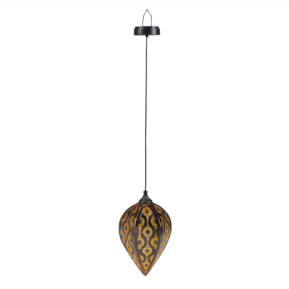 Bronze Teardrop Solar Outdoor Pendant Light