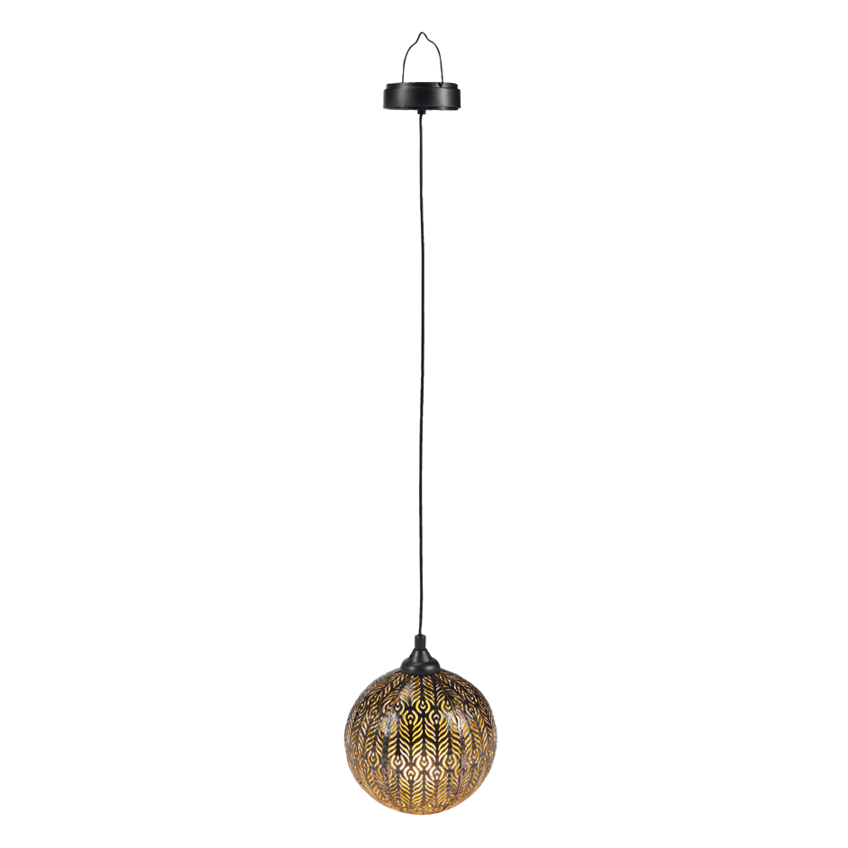 Bronze Orb Solar Outdoor Pendant Light