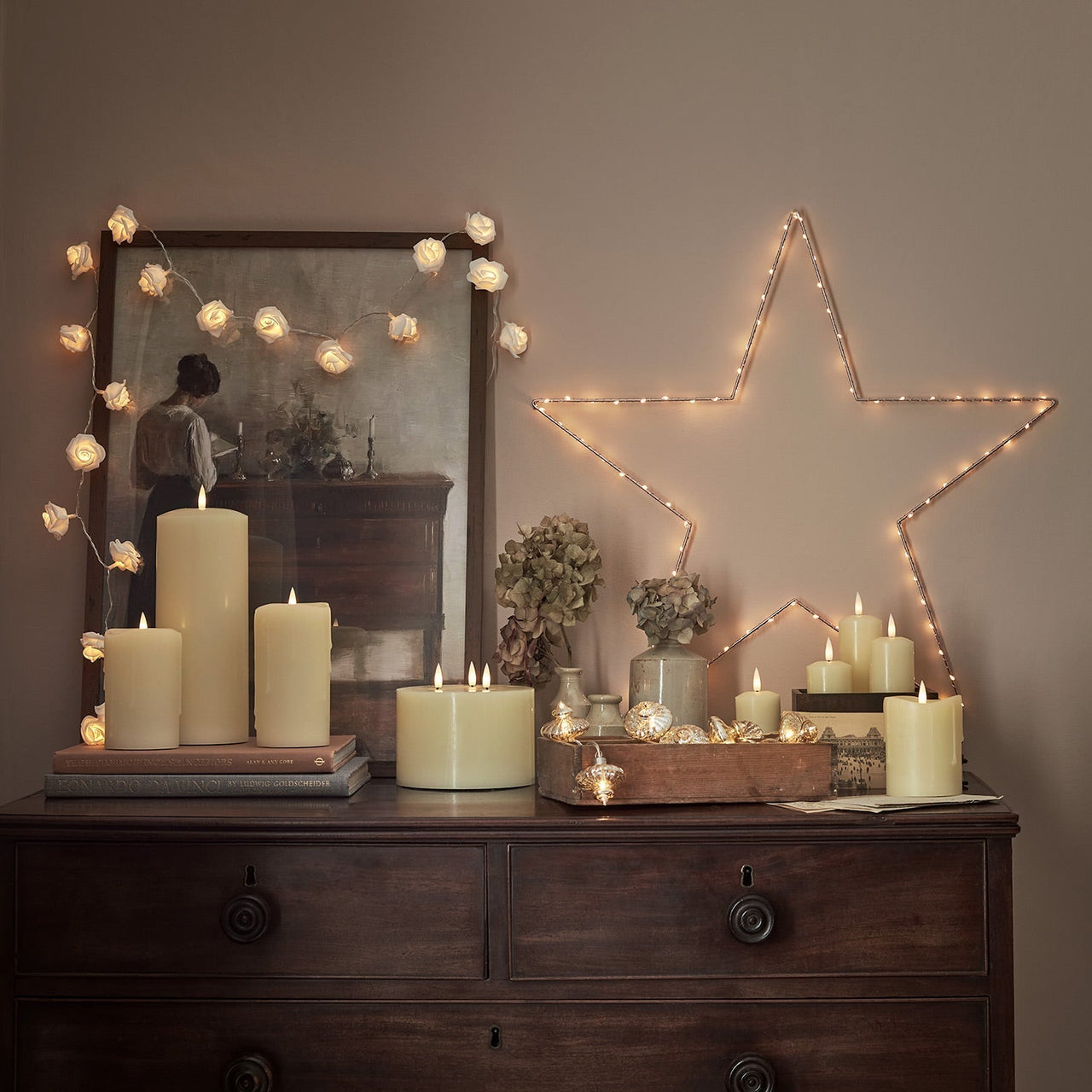 10 Glass Lantern Battery Fairy Lights