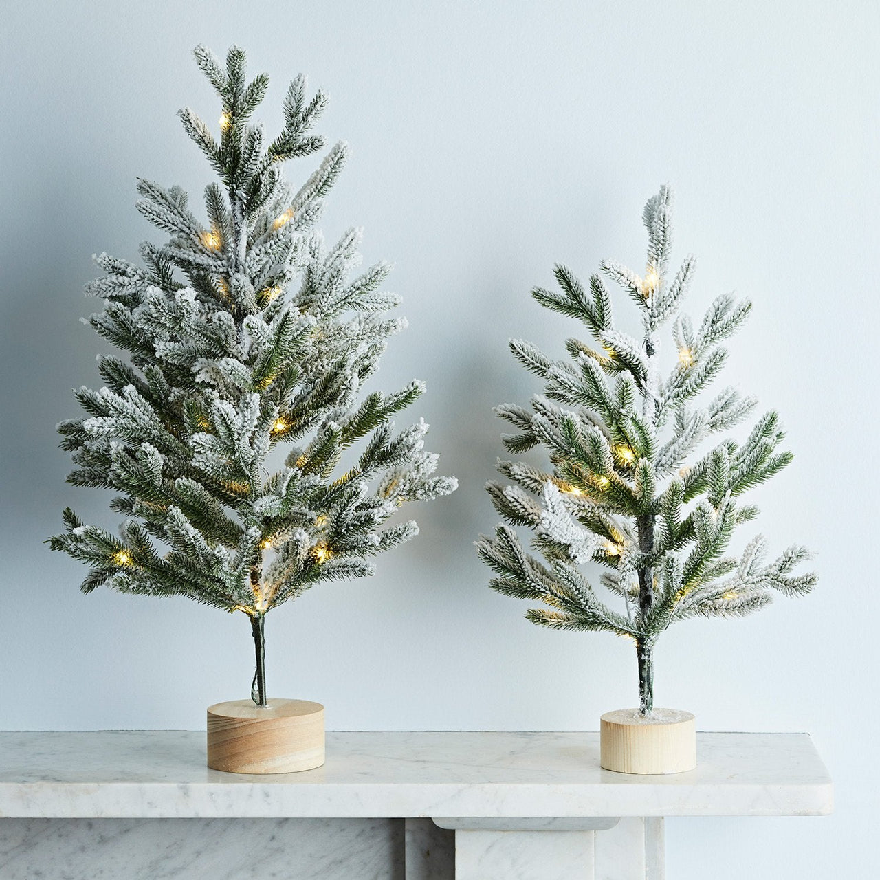 35cm Snowy Pre Lit Mini Christmas Tree