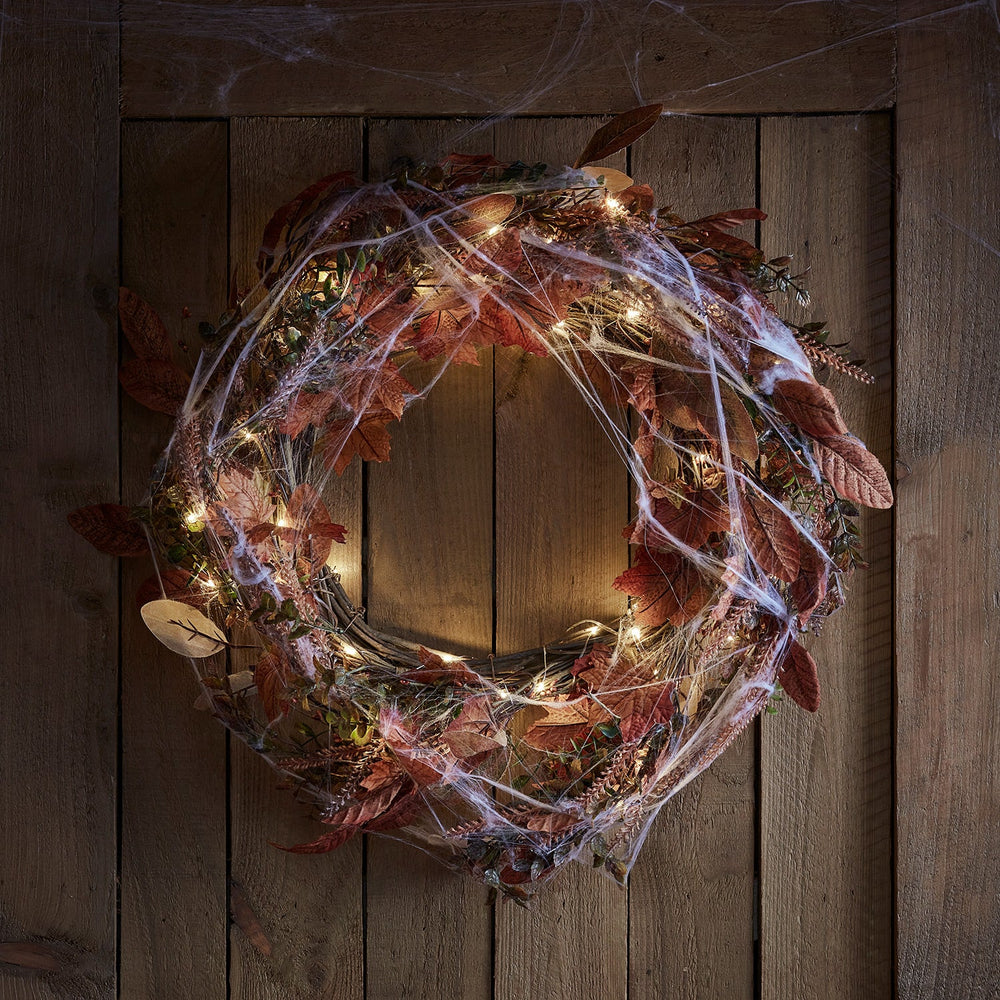 40cm Maple Leaf Autumn Wreath Micro Light Bundle