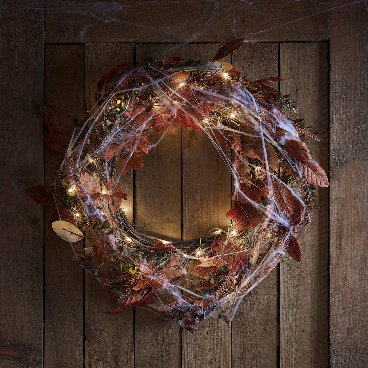 40cm Maple Leaf Autumn Wreath Micro Light Bundle