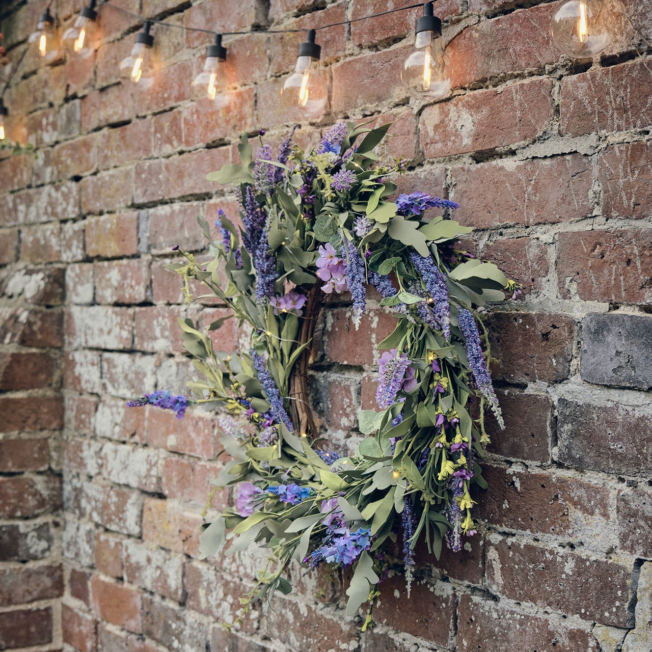 45cm Lavender Wreath Micro Light Bundle