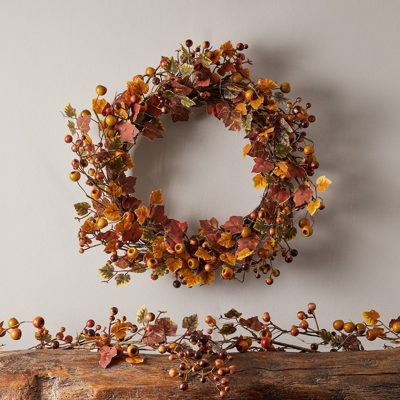 Berry Autumn Wreath and Garland Bundle