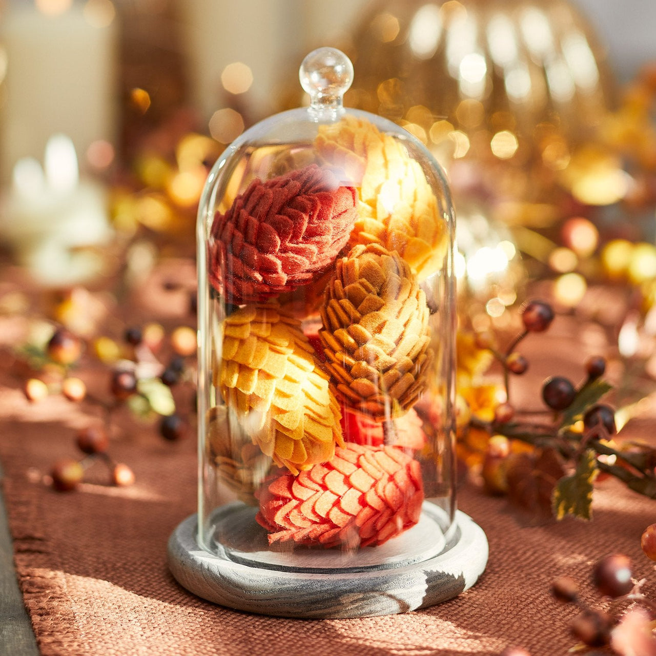 3 Pinecone Felt Autumn Decorations