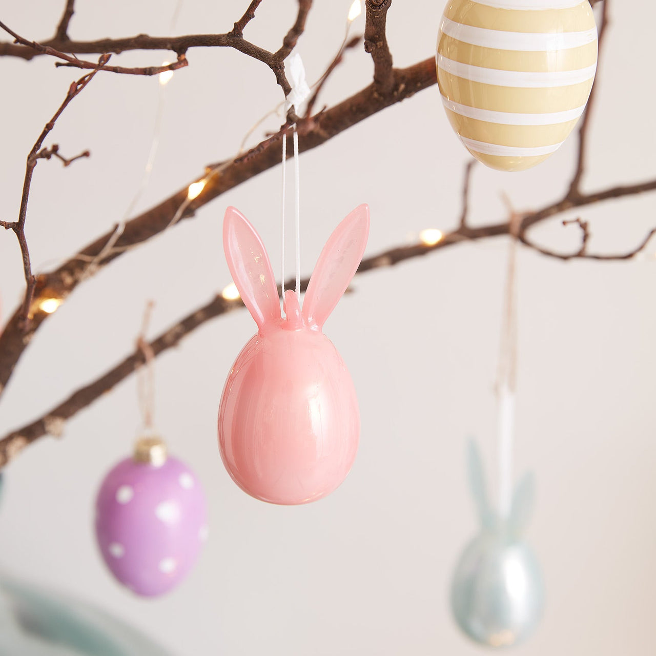 6 Pastel Glass Bunny Easter Decorations
