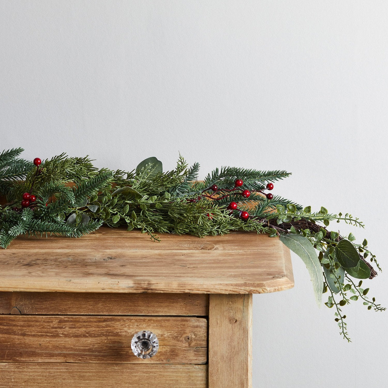 2m Pine & Red Berry Christmas Garland