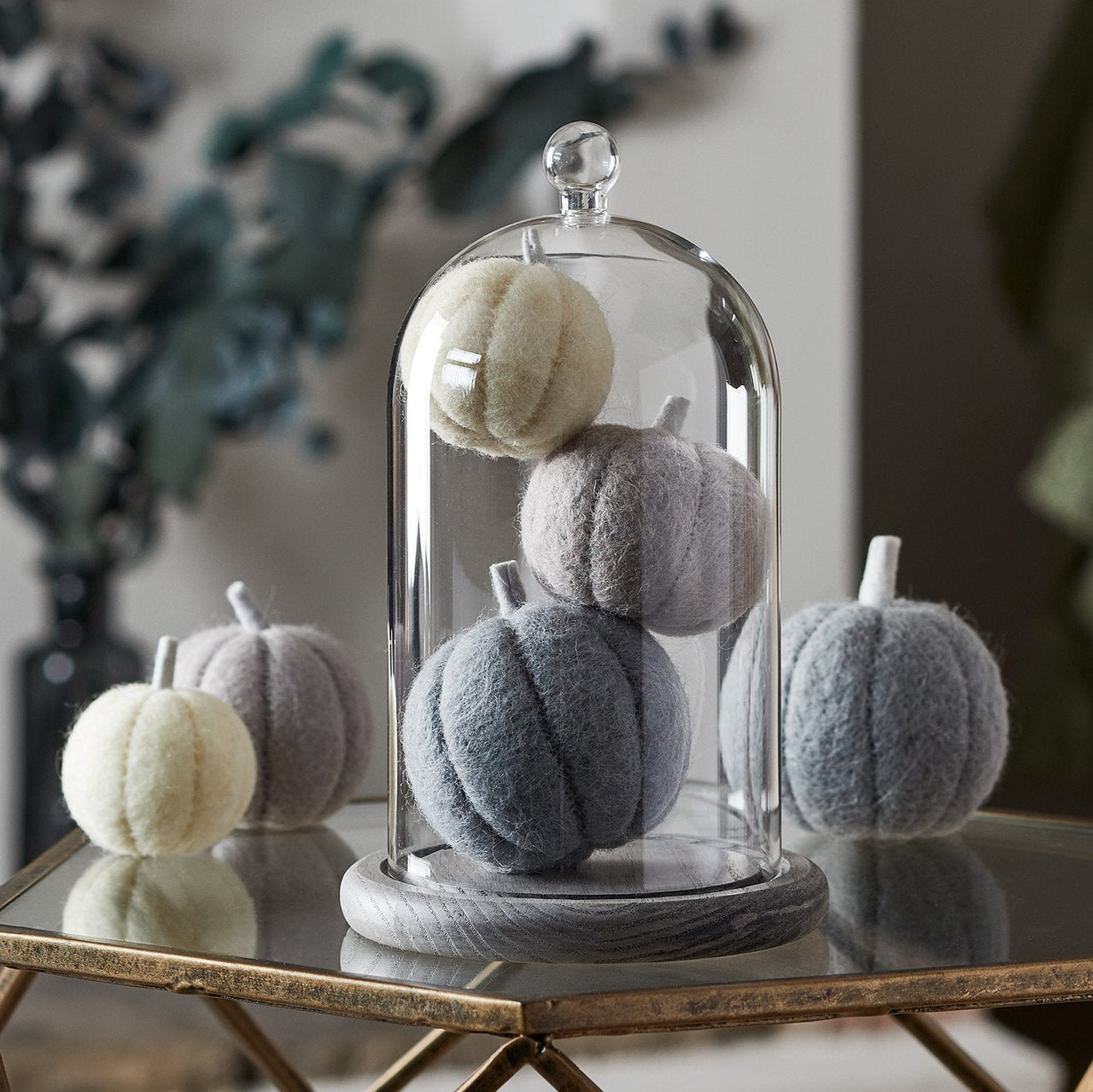 3 Pumpkin Felt Autumn Decorations