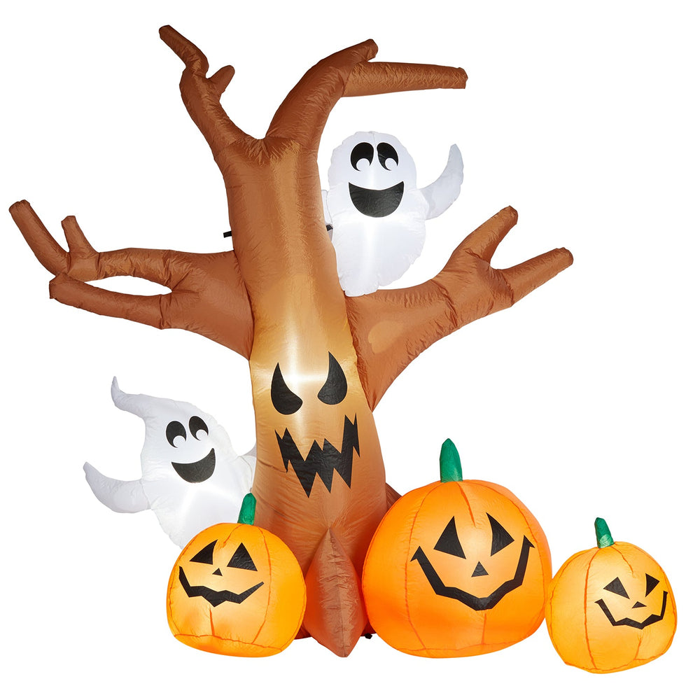 2.4m Spooky Tree, Ghost & Pumpkin Halloween Inflatable