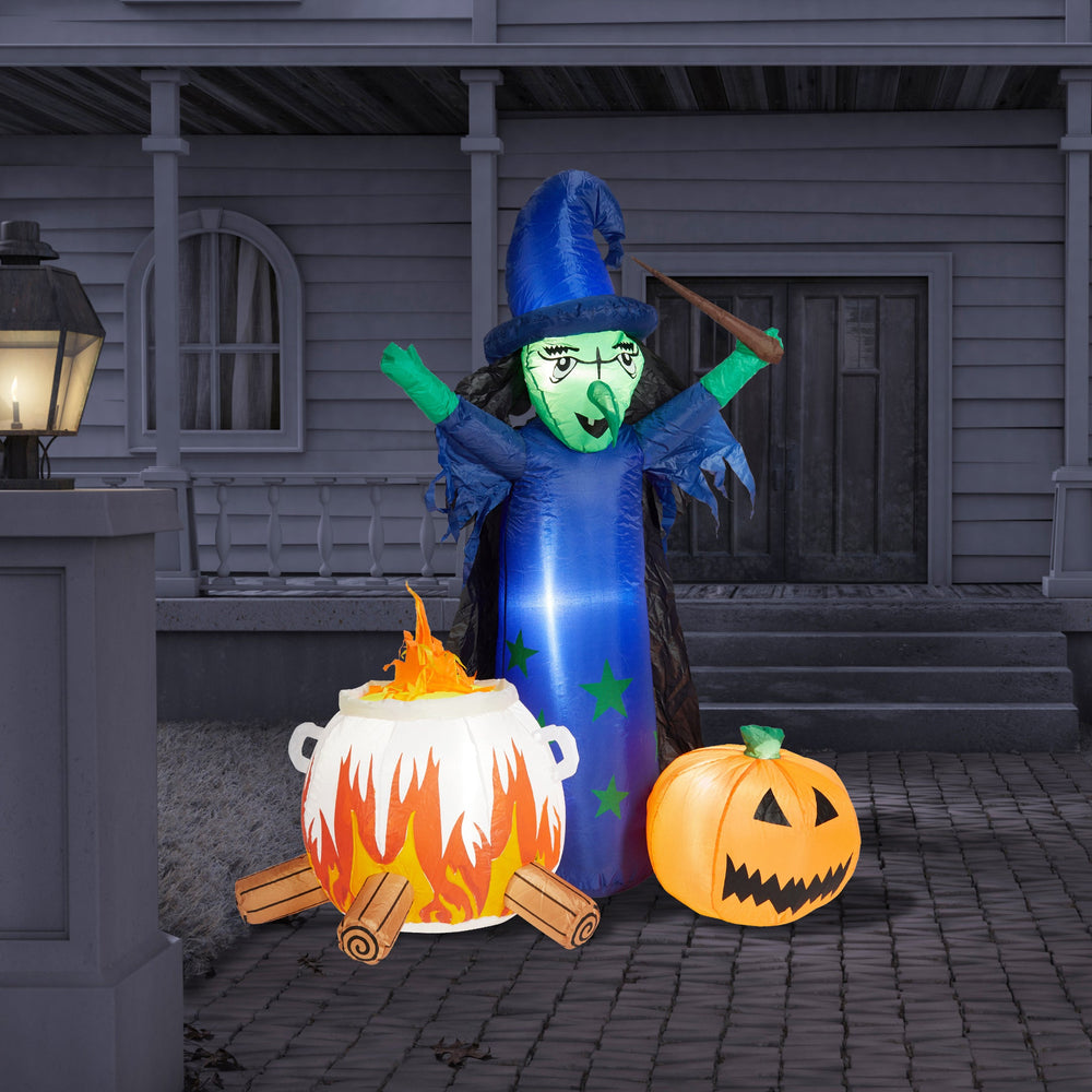 1.5m Witch, Cauldren & Pumpkin Halloween Inflatable