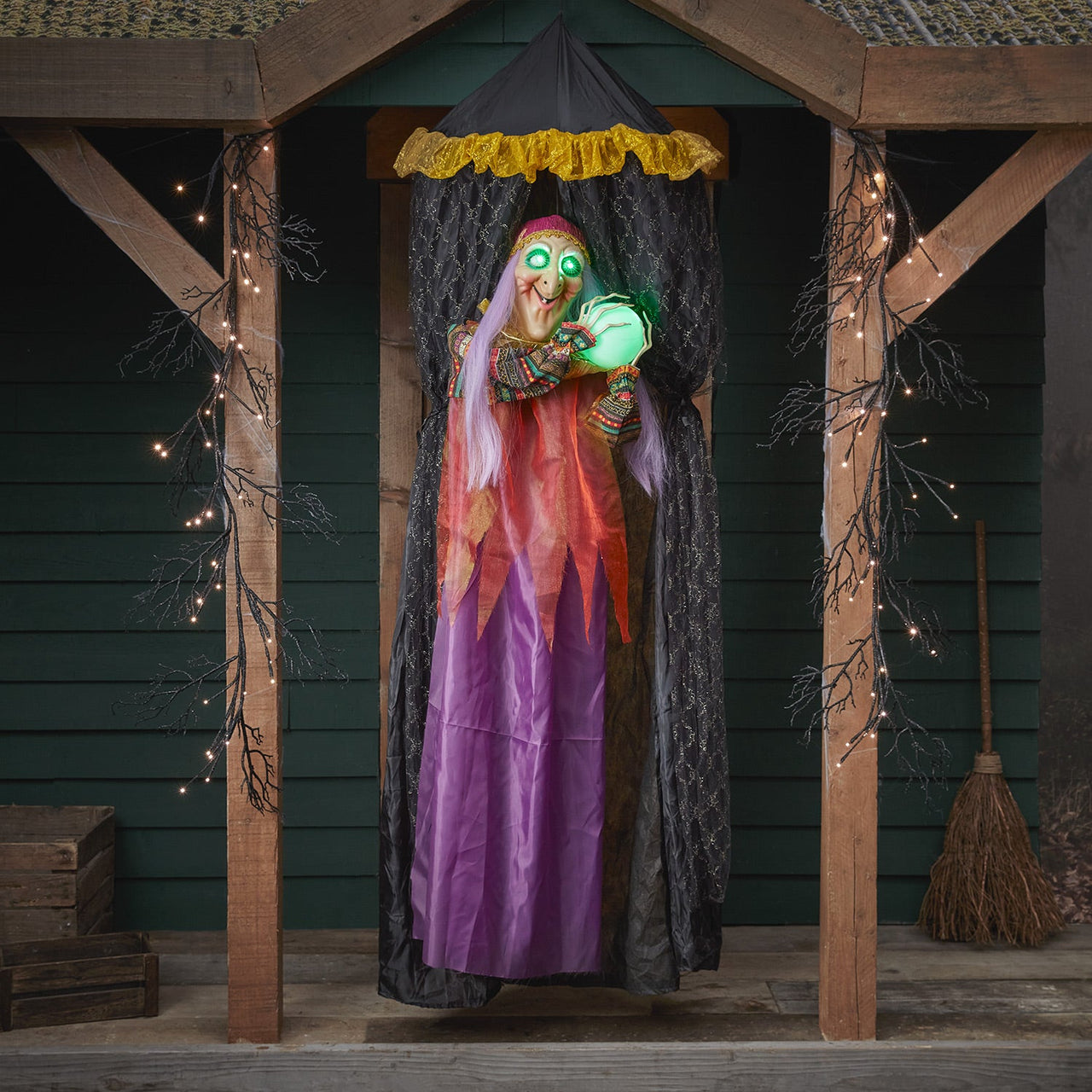 Fortune Teller Animated Witch Halloween Decoration