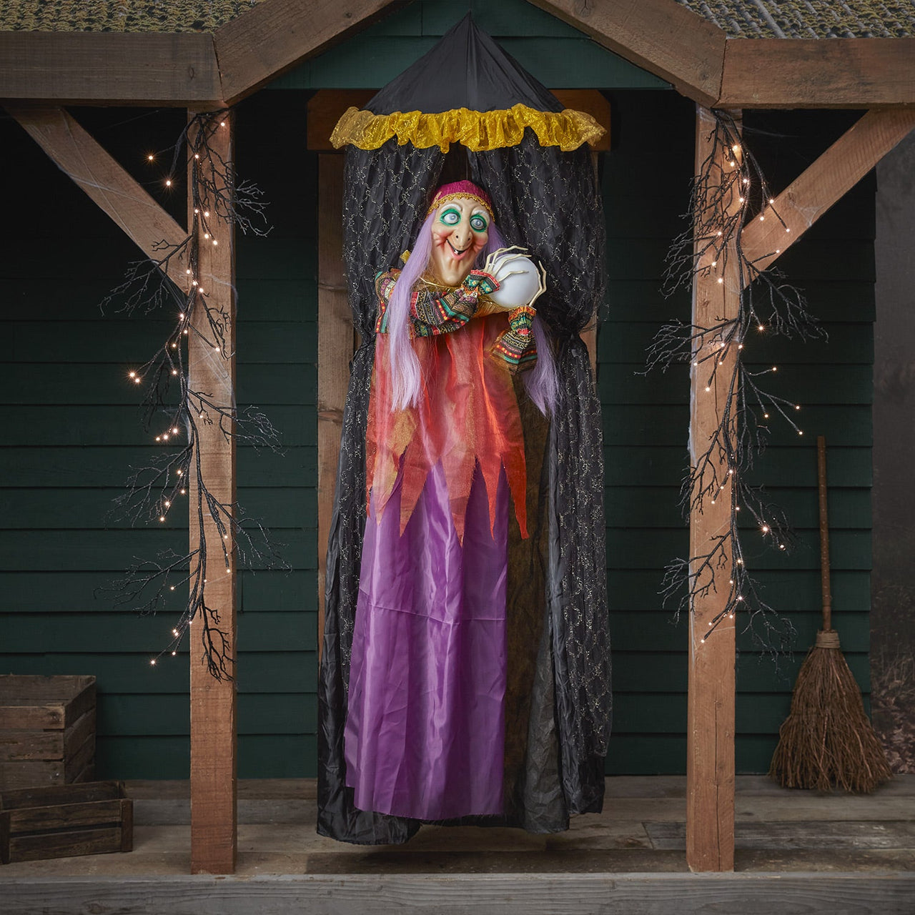 Fortune Teller Animated Witch Halloween Decoration