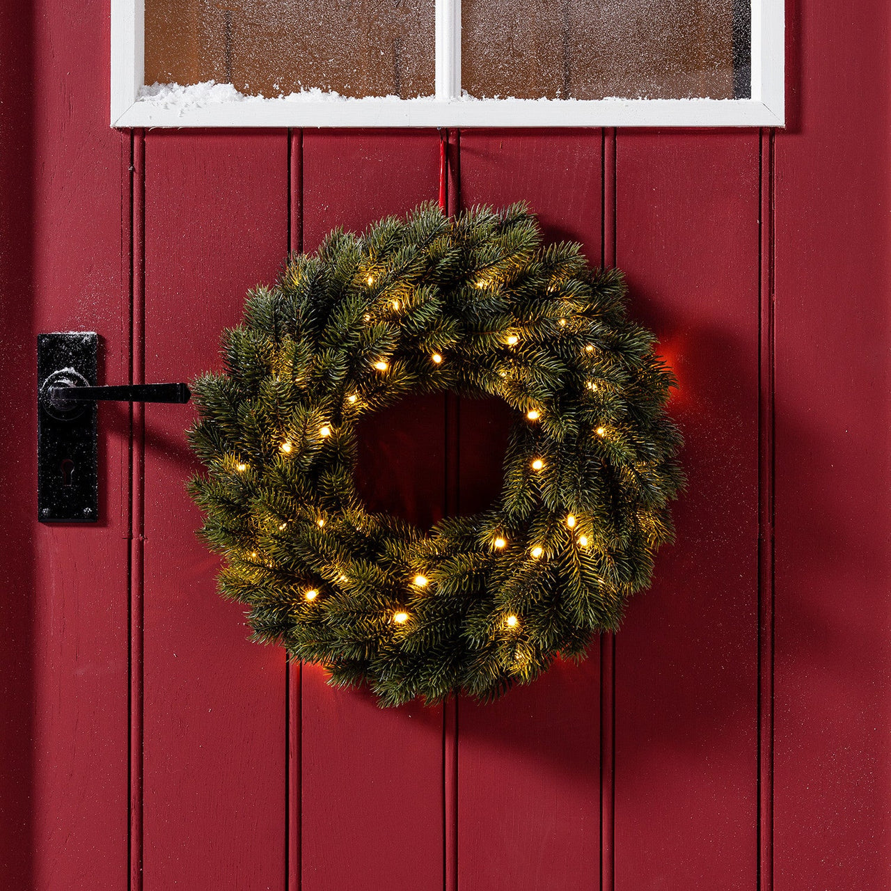 40cm Pre Lit Outdoor Christmas Wreath