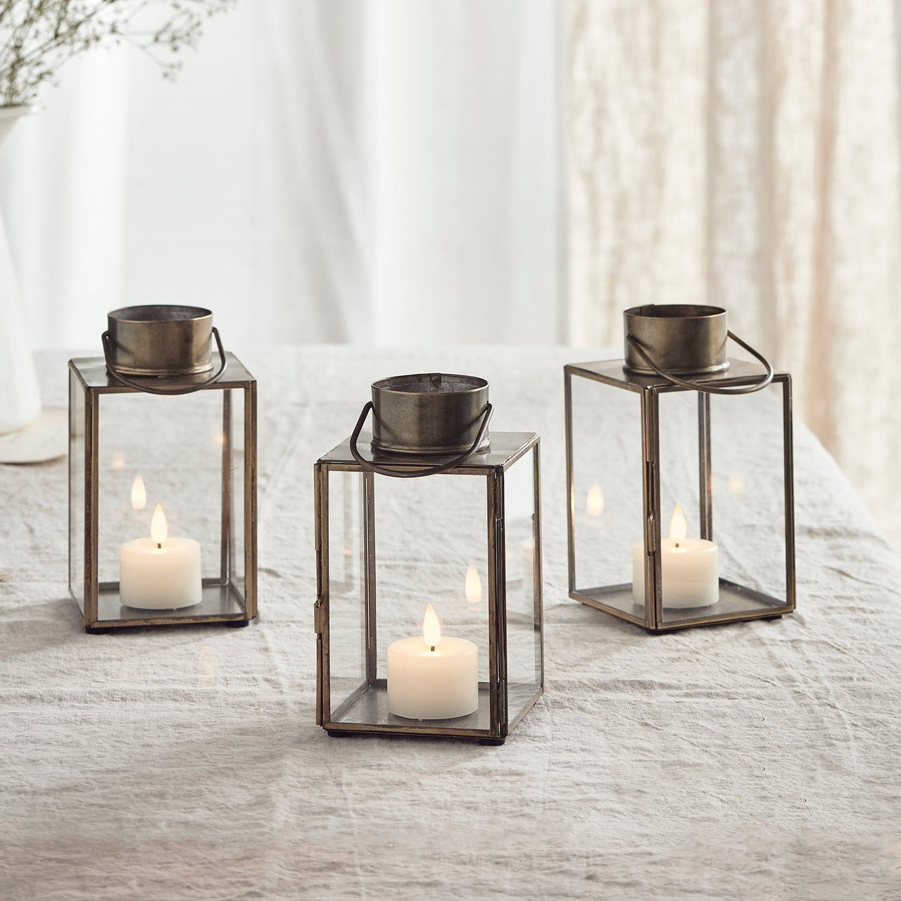 Gota Artisan Glass Lantern Trio