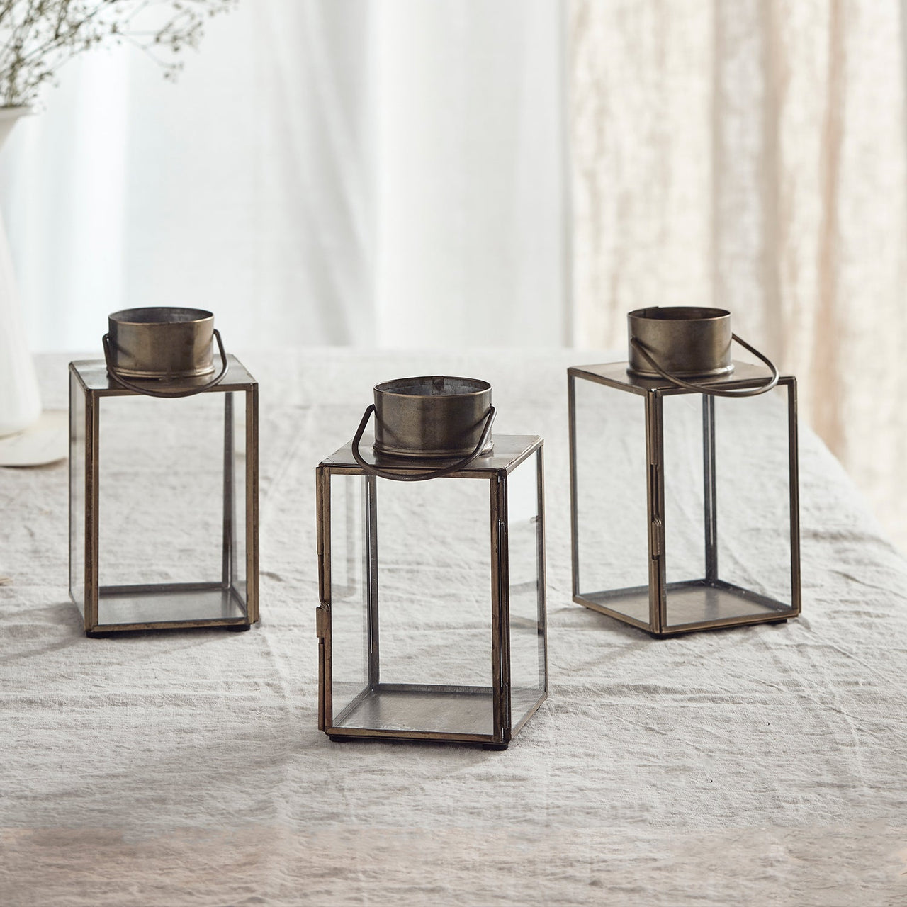 Gota Artisan Glass Lantern Trio