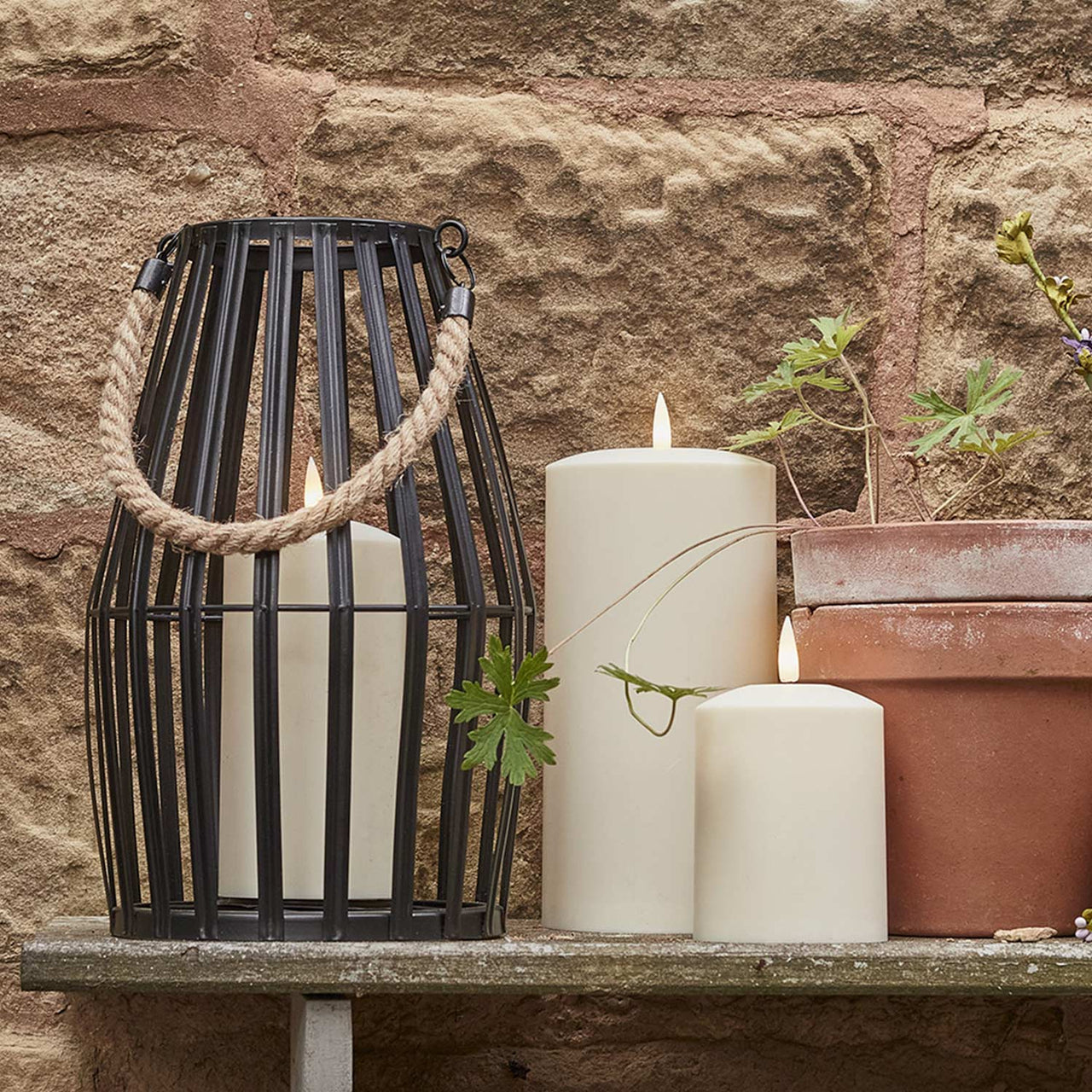 Garden Lantern and Candle Bundle