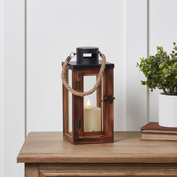 Regular Bude Wooden Indoor Lantern with TruGlow® Candles