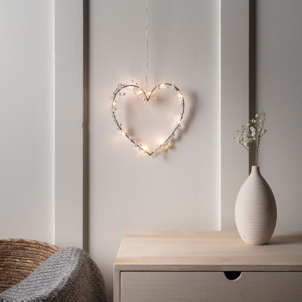 Warm White Micro Light Heart Wreath