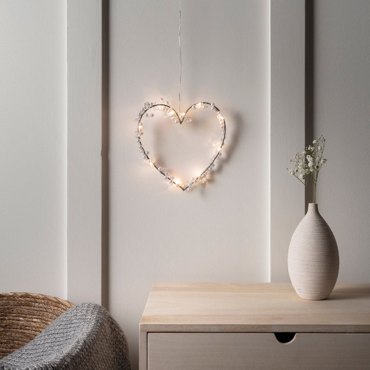 Warm White Micro Light Heart Wreath