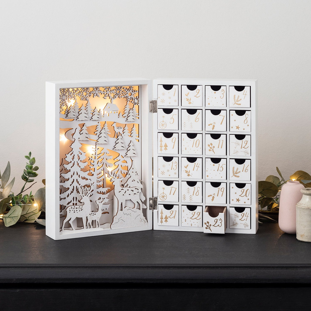 Winter Scene Wooden Advent Calendar