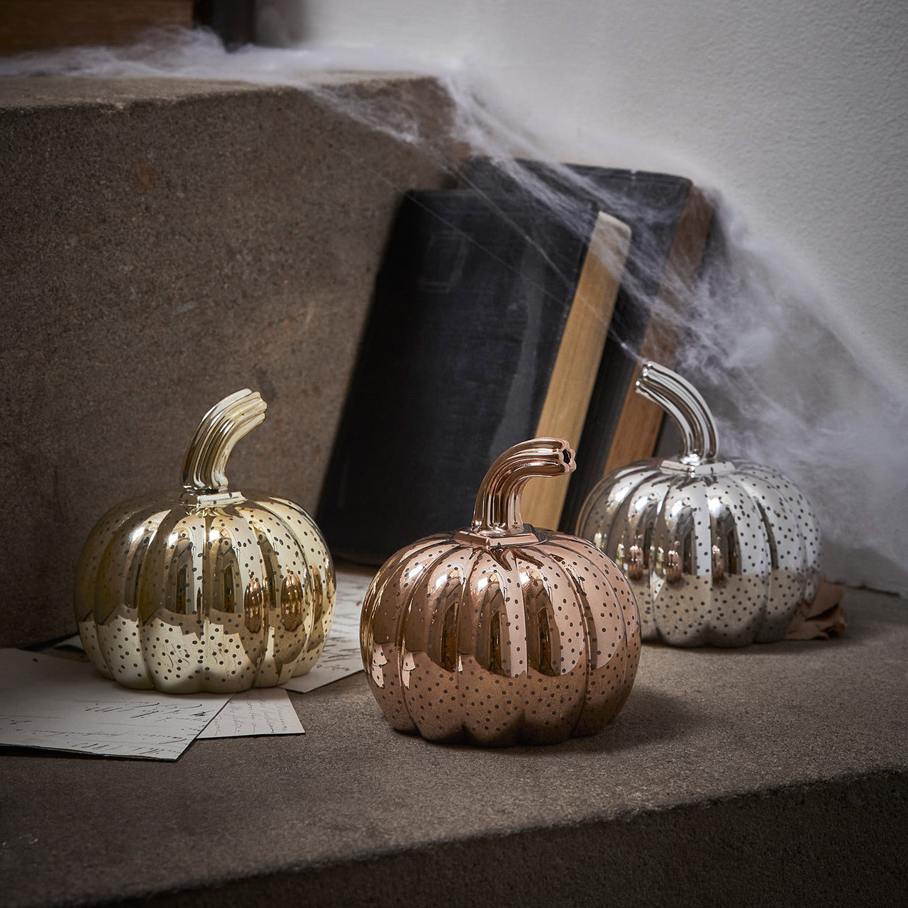 Mottled Mini Pumpkin Trio