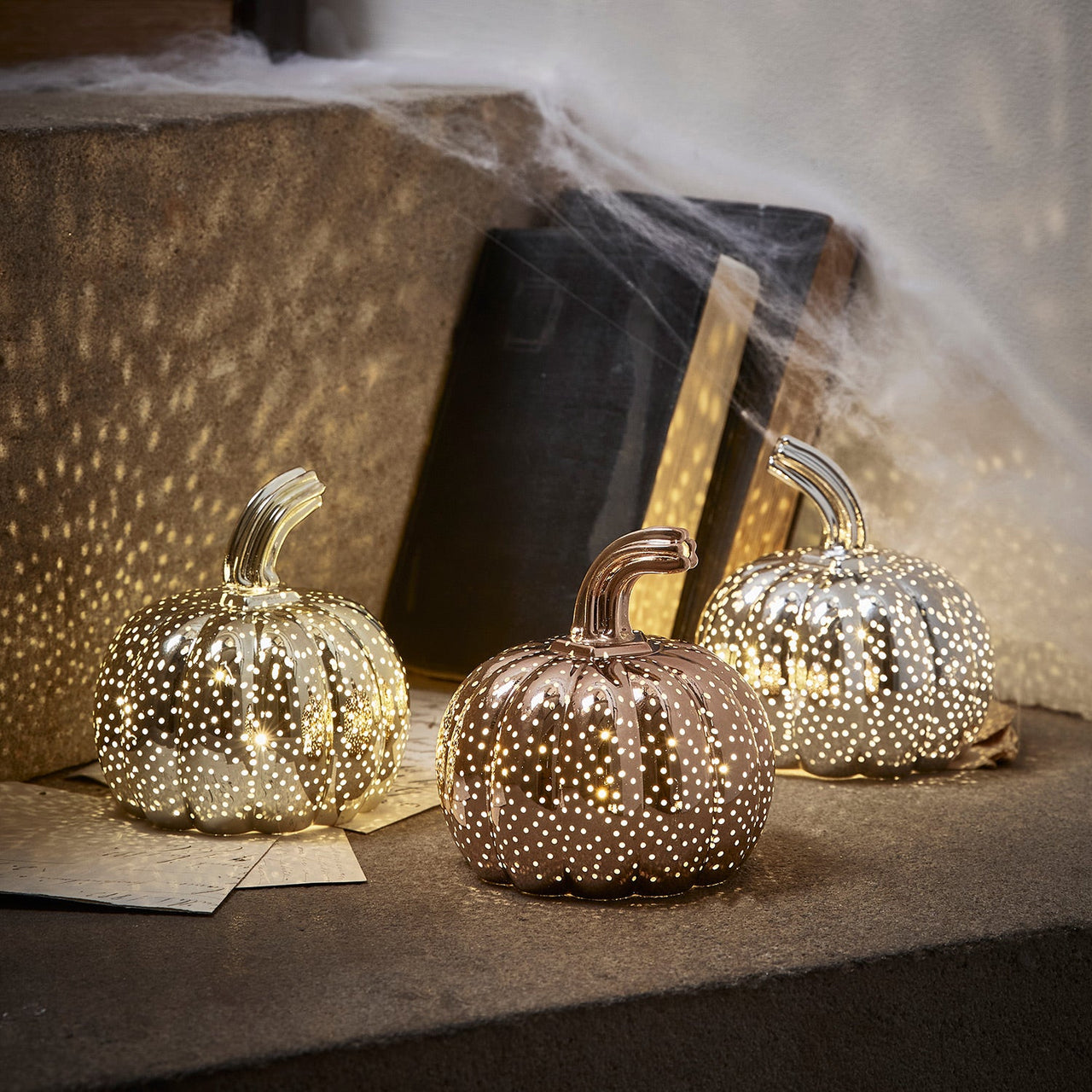 Mottled Mini Pumpkin Trio