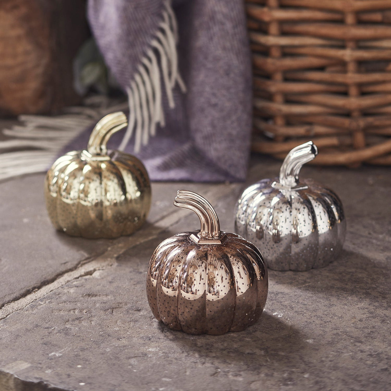 Mottled Mini Pumpkin Trio