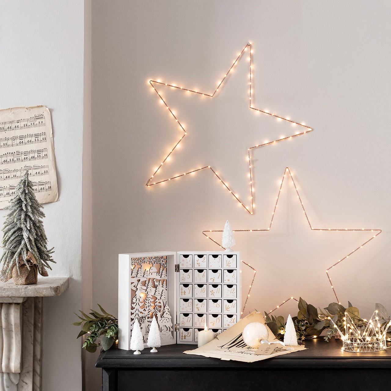 60cm Rose Gold Osby Star Window Light
