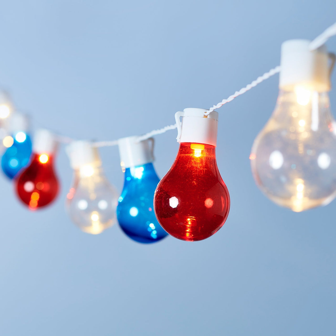 20 Red, White & Blue Battery Festoon Lights