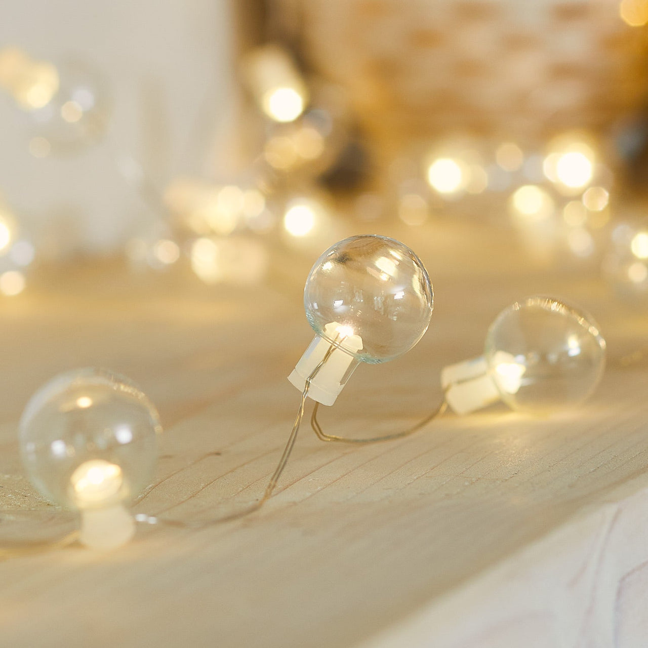 50 Clear Bauble Micro Fairy Lights
