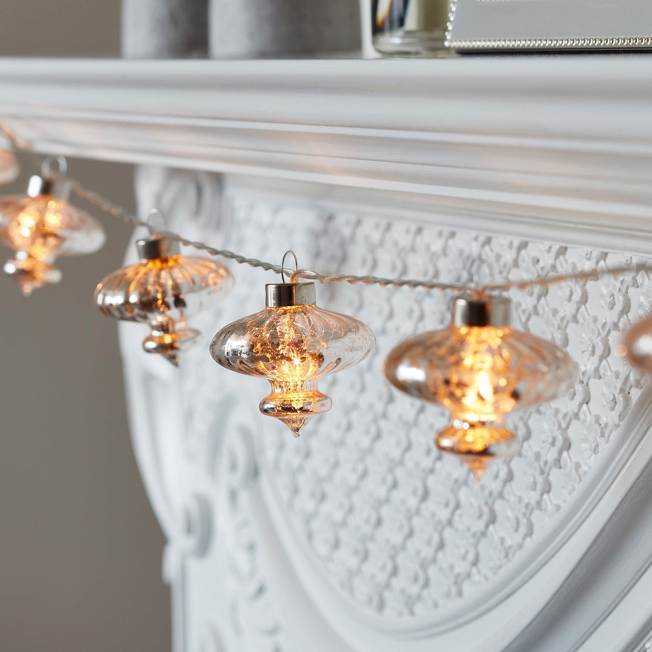 10 Glass Lantern Battery Fairy Lights