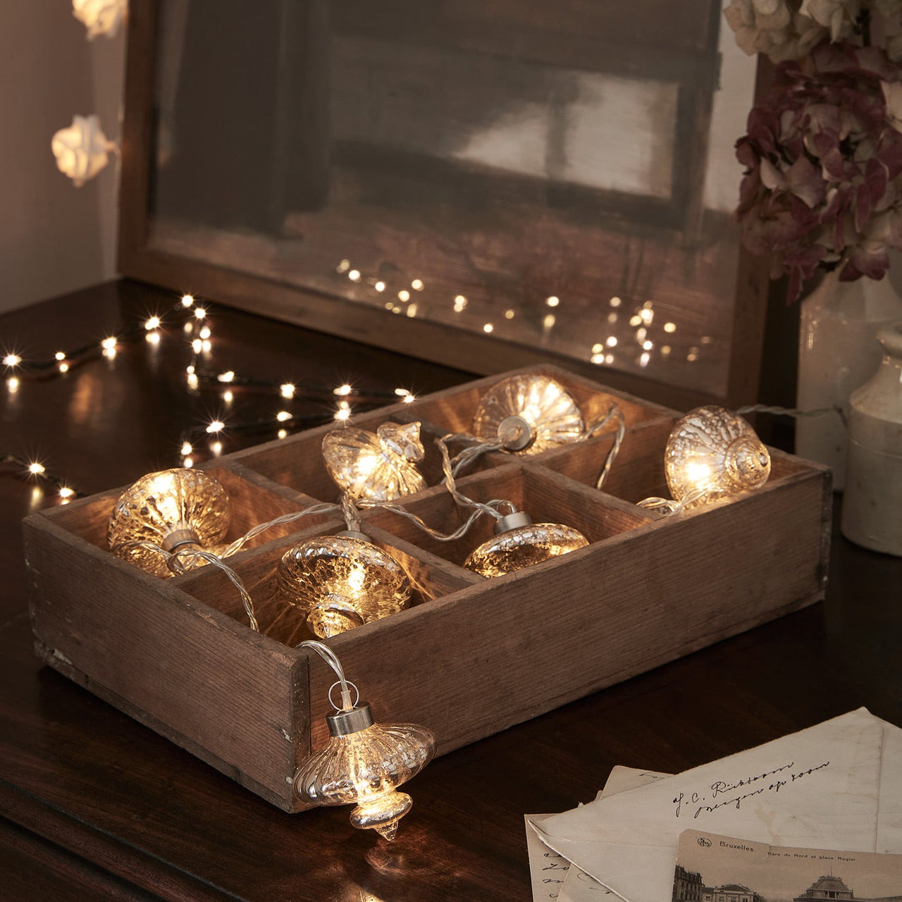10 Glass Lantern Battery Fairy Lights